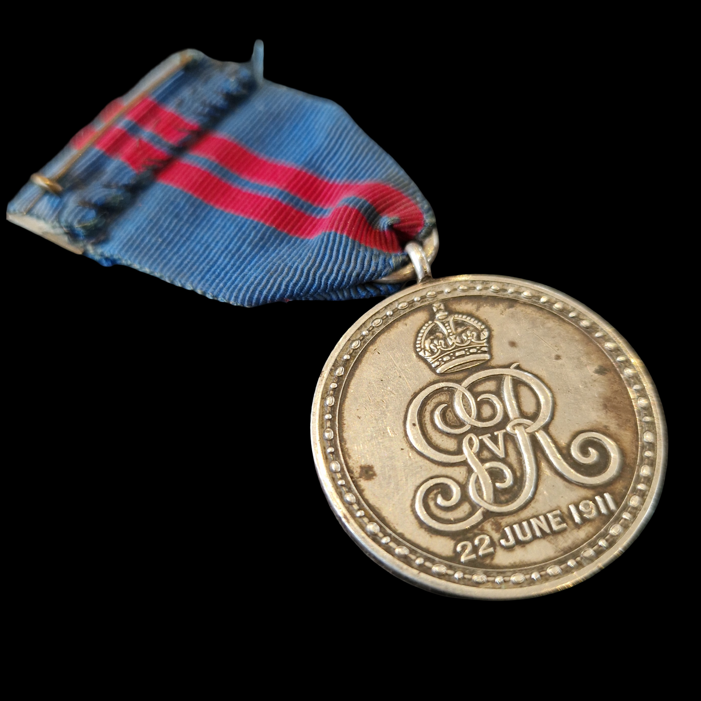 1911 British Coronation Medal King George V Full Size Original Silver