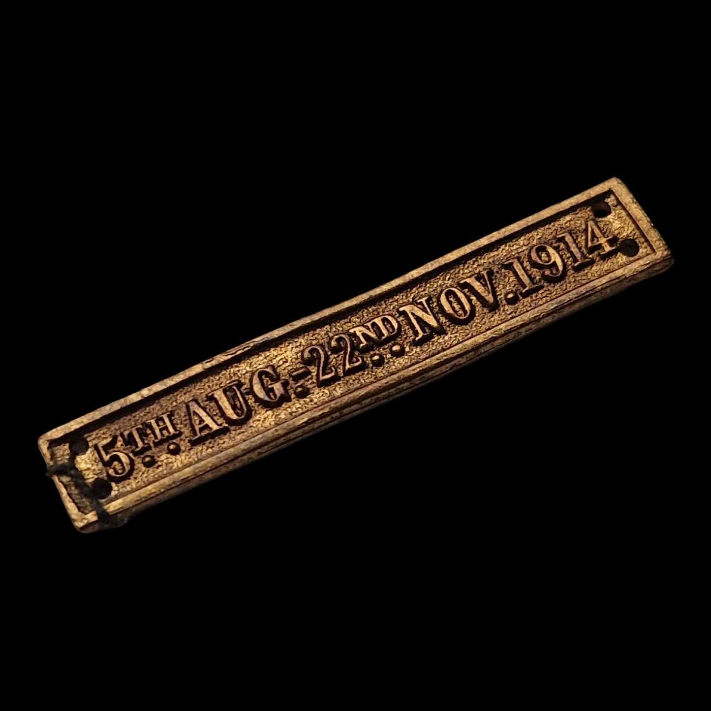Genuine Period Tailor's Copy 1914 Mons Star Medal Clasp Bar 5th Aug 22 Nov 1914