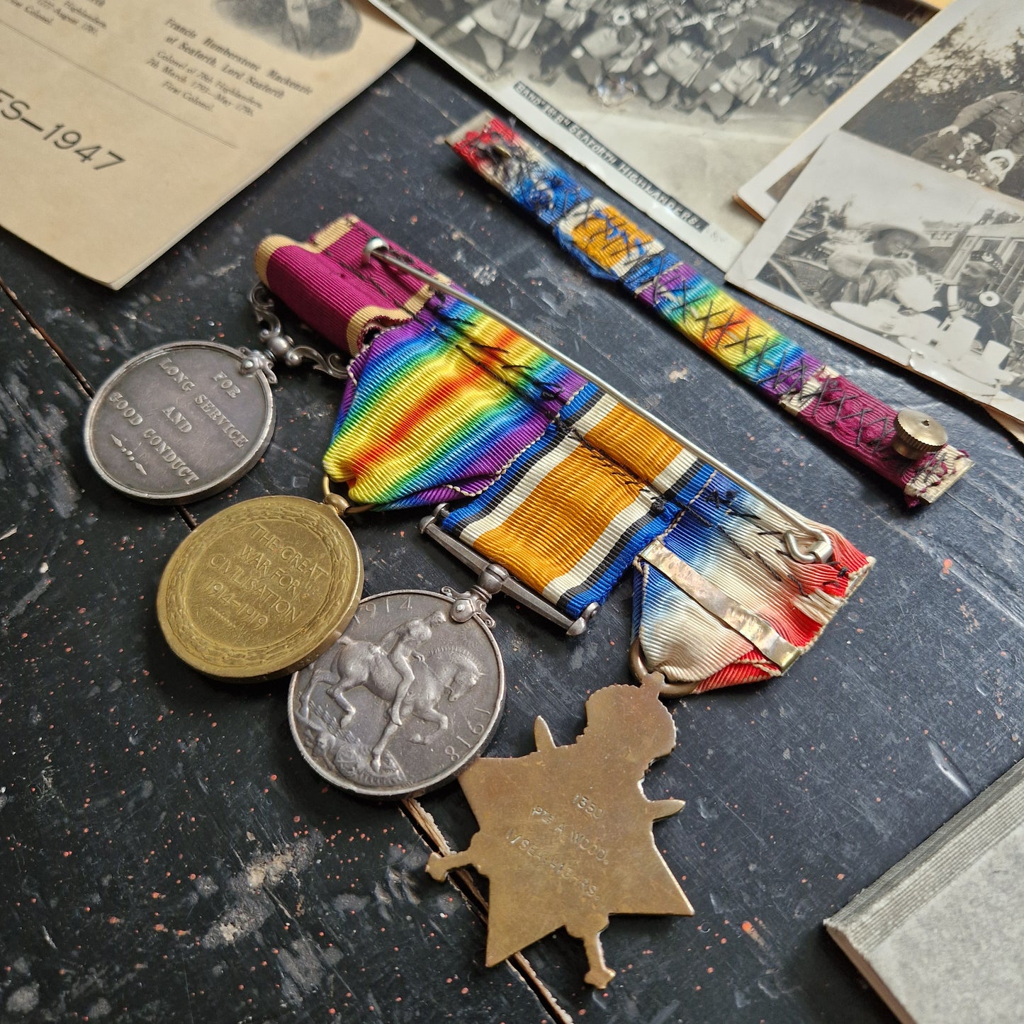 1st Seaforth Highlanders - Bandsman Saxophone Player - WW1 Medal Group Long Service - Home Guard WW2