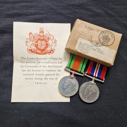 Royal Air Force - Boxed WW2 British Defence Medals - Addyman - From Wallasey Cheshire