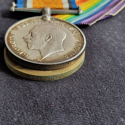 2nd Bn. Seaforth Highlanders - Killed in Action 1918 - WW1 Medal Pair - Late Gordon Highlanders - From Belhelvie, Aberdeen