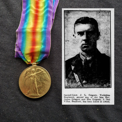Yorkshire Regiment Officer - Killed in Action Ypres 1917 - Attd RE - WW1 Victory Medal - From Bradford