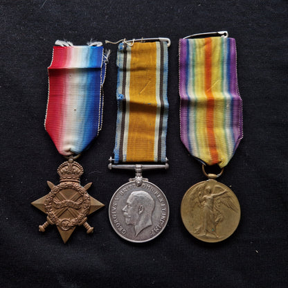 15th Durham Light Infantry - Wounded in Action - WW1 Medal Trio - South Lancashire Regt - Rowlands Gill