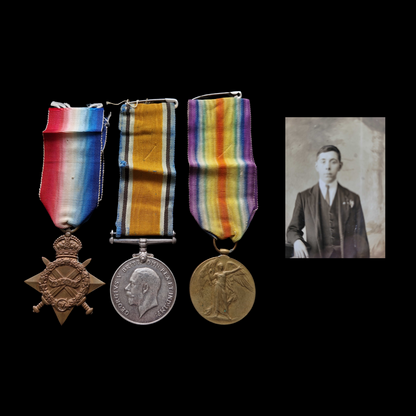 15th Durham Light Infantry - Wounded in Action - WW1 Medal Trio - South Lancashire Regt - Rowlands Gill