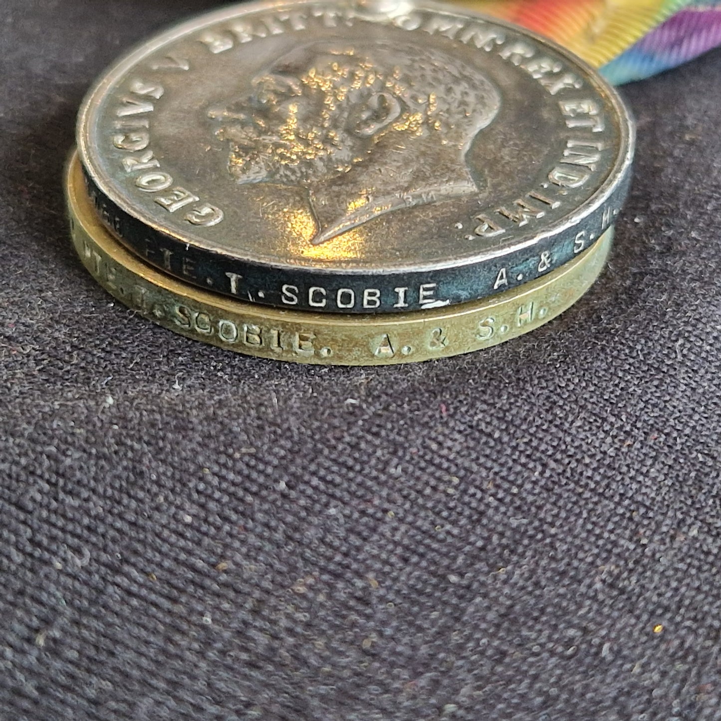 Argyll & Sutherland Highlanders - Wounded in Action 1918 - WW1 Medal Pair - From Paisley, later Toronto