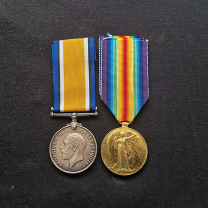 Argyll & Sutherland Highlanders - Killed in Action 1918 - WW1 Medal Pair - From Hamilton