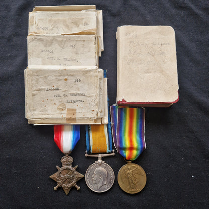 Black Watch (Royal Highlanders) - WW1 Medal Trio and Soldier's Pocket Bible