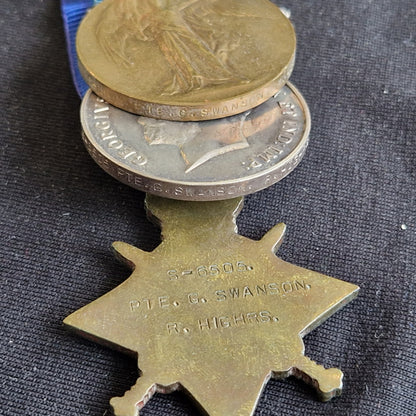 Black Watch (Royal Highlanders) - WW1 Medal Trio and Soldier's Pocket Bible