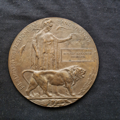 6th Bn. Seaforth Highlanders Officer - Killed in Action April 1918 - WW1 Memorial Plaque - From Elgin, Moray