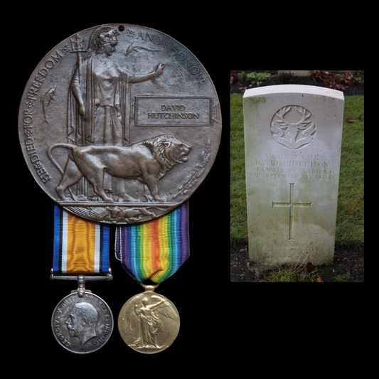 5th Seaforth Highlanders DOW as POW GERMANY 1918 Medal Pair Plaque WW1 Forres