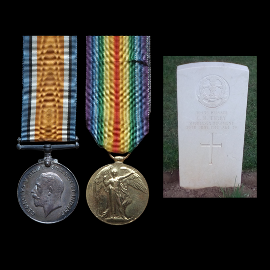 Middlesex Regiment Died Salonika 1918 WW1 British Medal Pair North Kensington