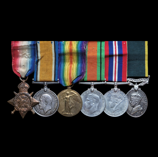 Yorkshire Regiment POW Loos 1915 British 1914 Mons Star WW1 & WW2 Medal Group