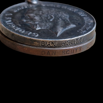 Mercantile Marine WW1 British Medal Pair Dan SCUTT Horseman Lambeth London