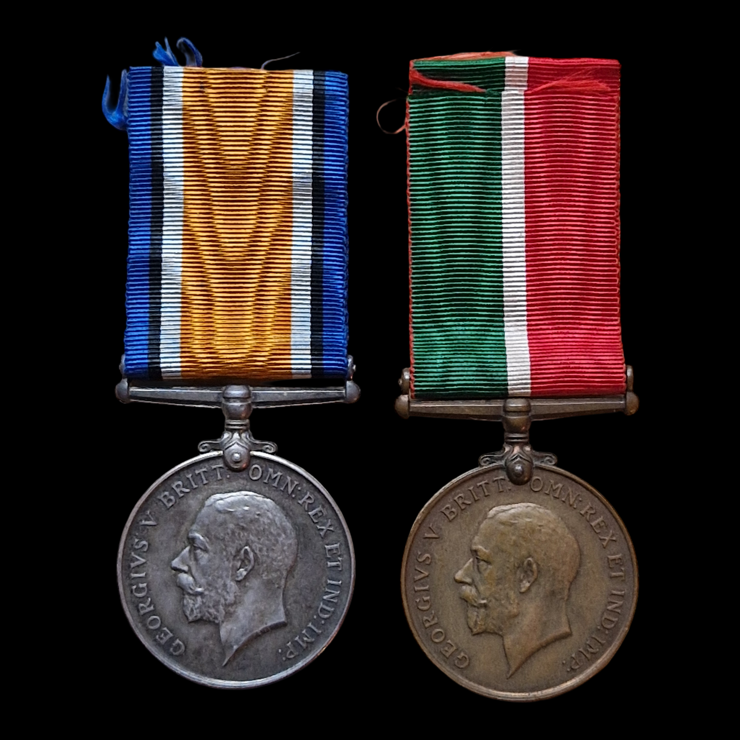 Mercantile Marine WW1 British Medal Pair Herbert BARNES From Manchester