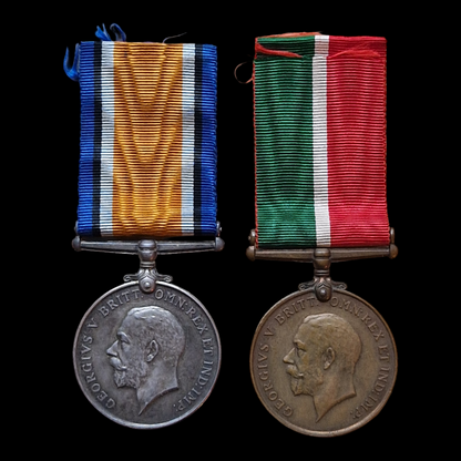 Mercantile Marine WW1 British Medal Pair Herbert BARNES From Manchester