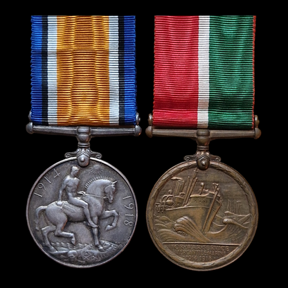 Mercantile Marine WW1 British Medal Pair Herbert BARNES From Manchester