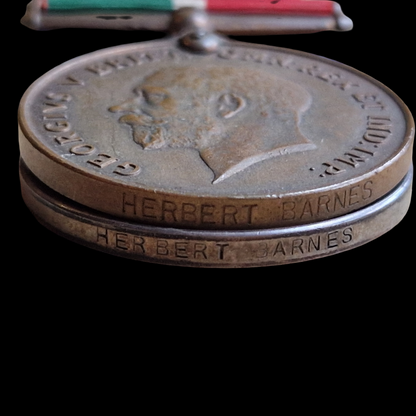Mercantile Marine WW1 British Medal Pair Herbert BARNES From Manchester
