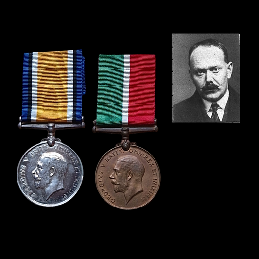 Mercantile Marine WW1 British Medal Pair Francis KING Chief Steward From London