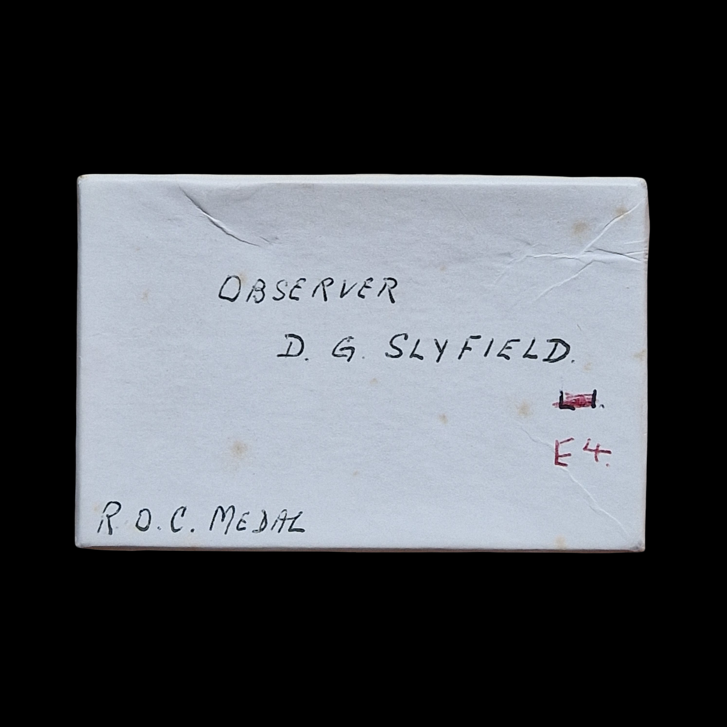 Royal Observer Corps Medal to D.G. Slyfield, Ipswich – Complete with Docs & Box