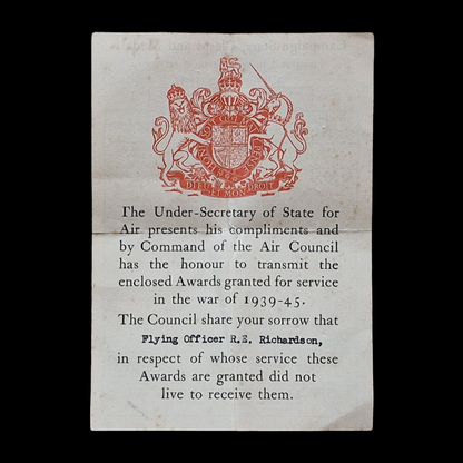 Royal Air Force RAF KIA France 1944 Lancaster Bomber WW2 Casualty Medal Group