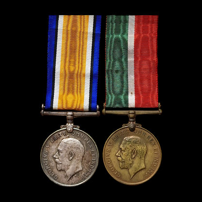 Mercantile Marine WW1 British Medal Pair VICK Chief Steward Southampton Jersey