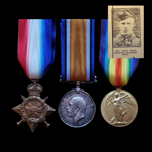 4th Bn. Cameron Highlanders KIA 1917 WW1 Medal Trio from Kincraig, Inverness-shire (BWM Renamed)