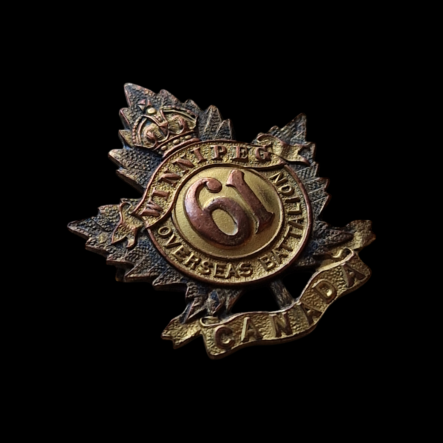 WW1 61st (Winnipeg) Battalion CEF Officer’s Collar Badge / Sweetheart Pin