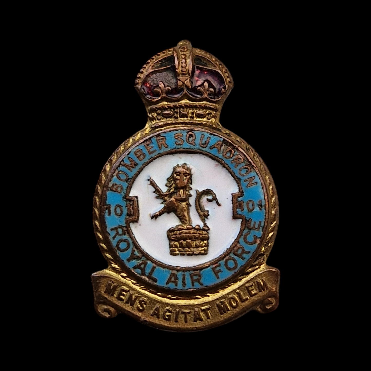 WW2 101 Bomber Squadron Royal Air Force RAF Enamel Lapel Badge Genuine Insignia