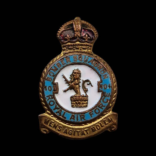 WW2 101 Bomber Squadron Royal Air Force RAF Enamel Lapel Badge Genuine Insignia