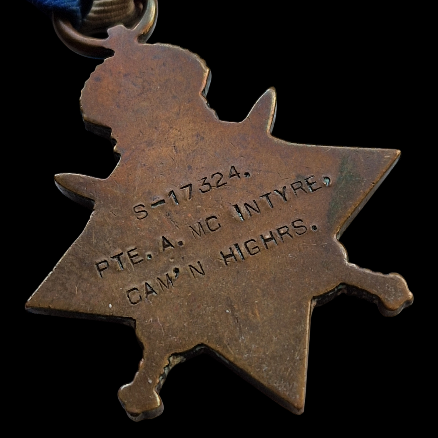 Cameron Highlanders WIA Somme 1916 WW1 1914-15 Star Medal Onich, Fort William