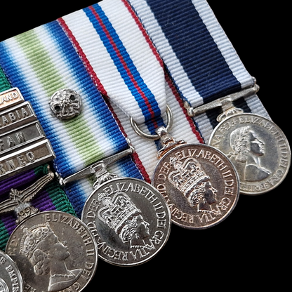British Miniature Medal Group of Five – BEM, General Service Medal (4 Clasps), South Atlantic Medal (rosette), Silver Jubilee 1977, Royal Navy LSGC