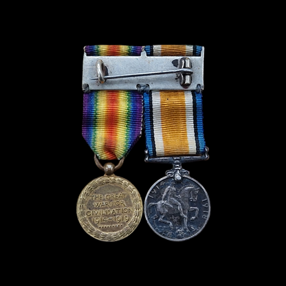 WW1 British Miniature Medal Pair – British War Medal & Victory Medal,  Mounted