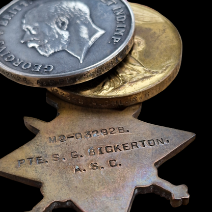 Army Service Corps WW1 British Medal Trio From Ford, Shropshire