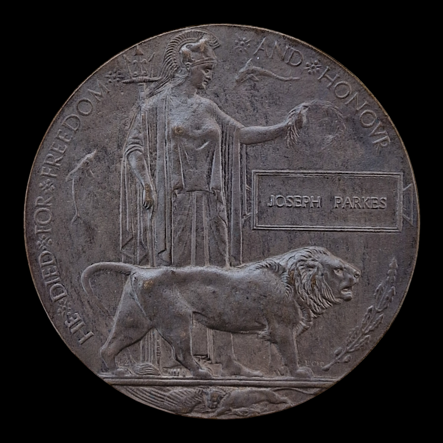 Worcestershire Regiment KIA 1918 WW1 Territorial Force War Medal Plaque From Lye