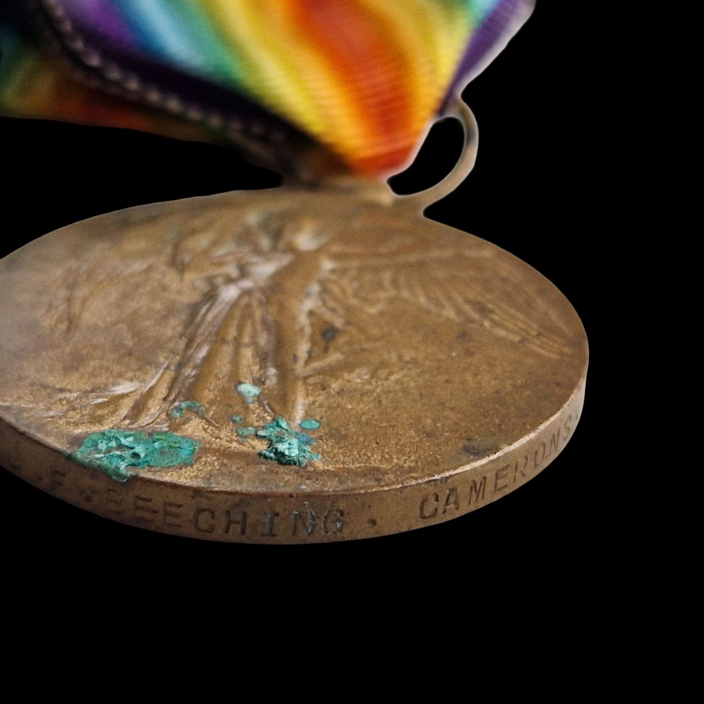 Cameron Highlanders WW1 British Victory Medal Lovat Scouts Pte. Beeching From London