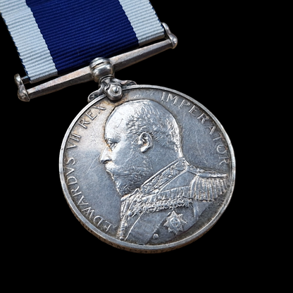 Royal Navy WW1 Trio  EVII Long Service Good Conduct Medal HMS Liverpool Monarch Greenwich Blenheim etc.