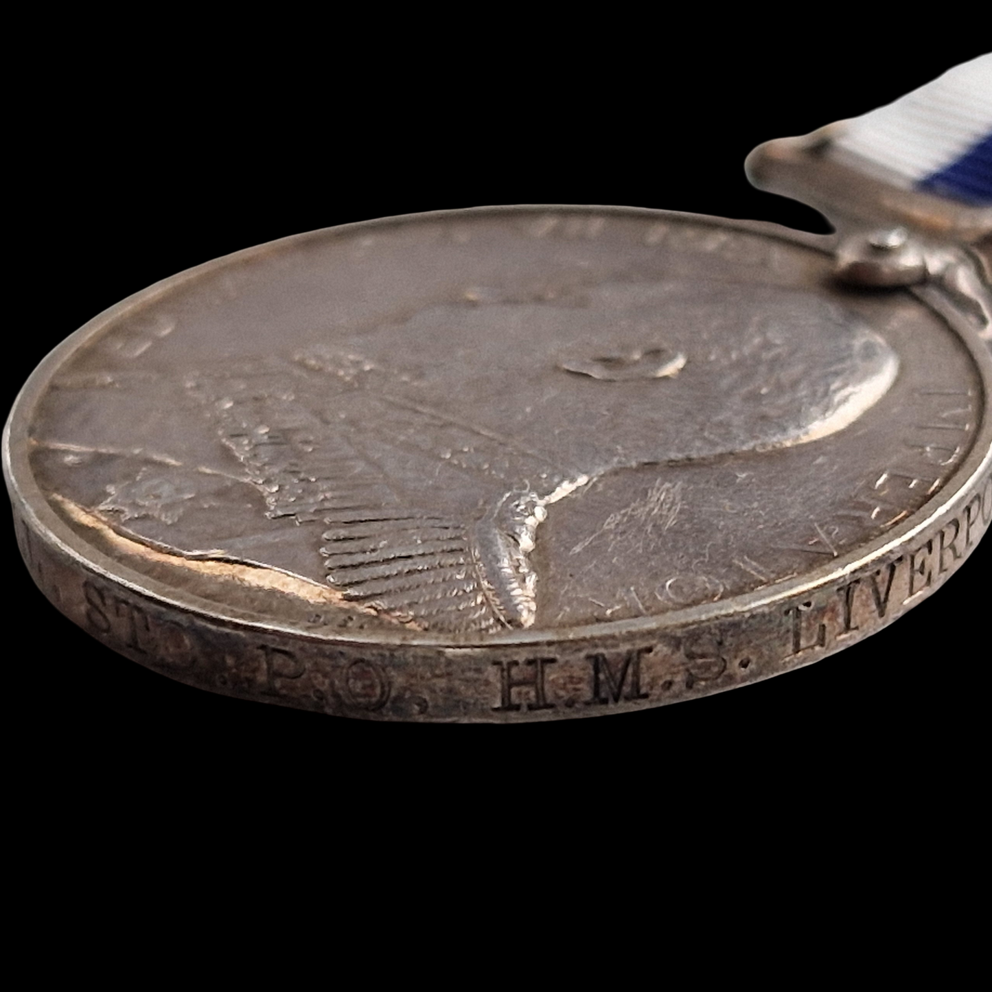 Royal Navy WW1 Trio  EVII Long Service Good Conduct Medal HMS Liverpool Monarch Greenwich Blenheim etc.