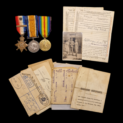 Border Regiment - x3 Wounded in Action 1914, 1916, 1917 - WW1 1914 Medal Trio from London