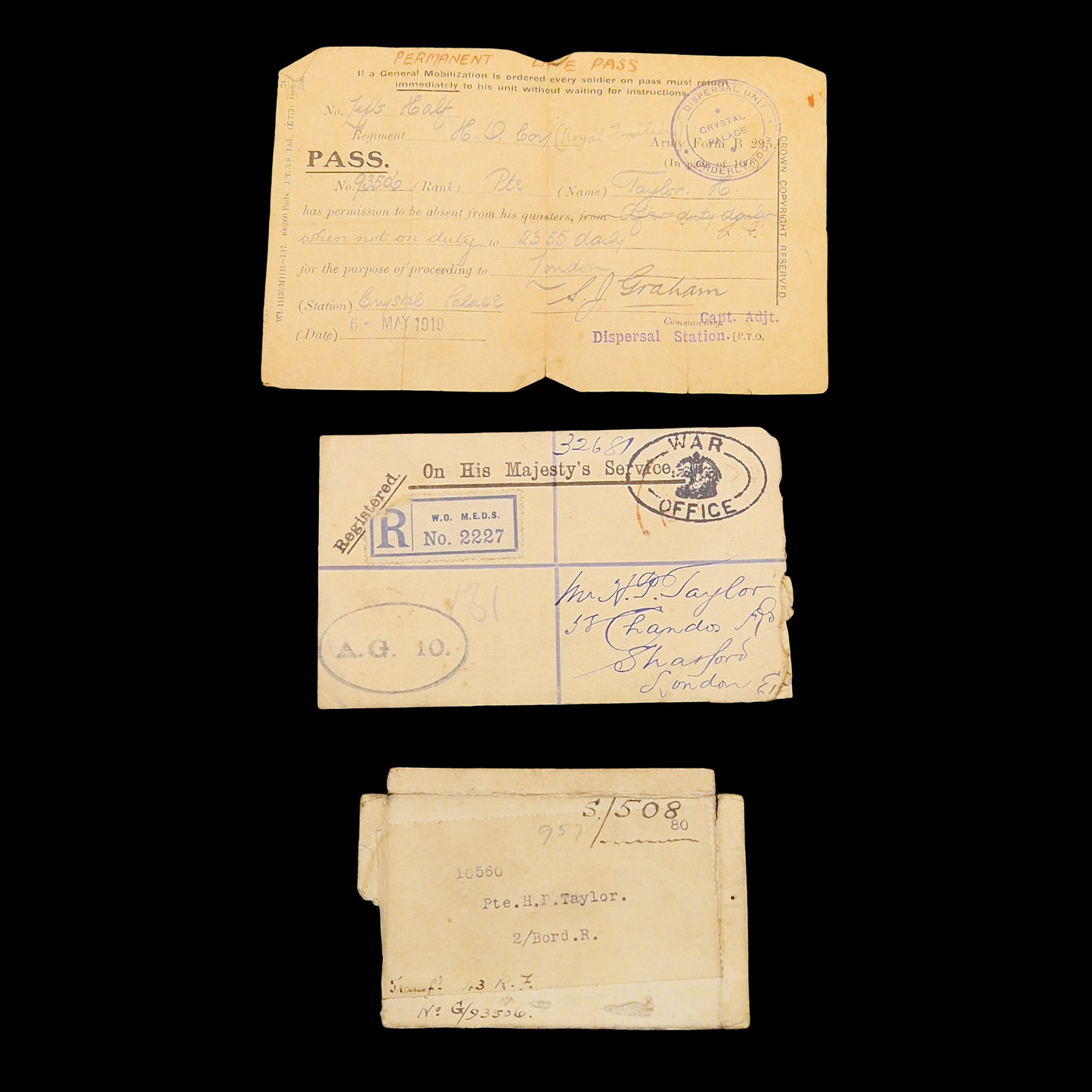 Border Regiment - x3 Wounded in Action 1914, 1916, 1917 - WW1 1914 Medal Trio from London