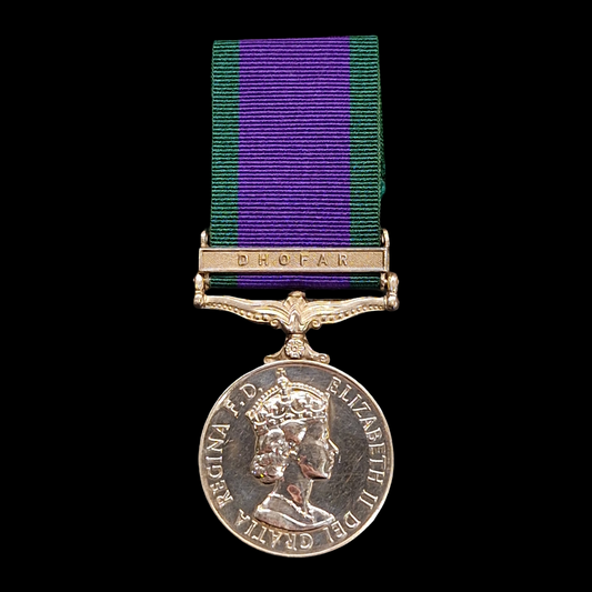 Dhofar Clasp General Campaign Service Medal British CSM Royal Signals Pte. Curle