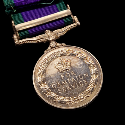 Dhofar Clasp General Campaign Service Medal British CSM Royal Signals Pte. Curle