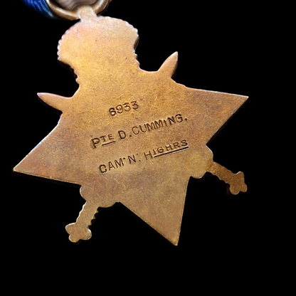 Cameron Highlanders KIA 1914 Mons Star Medal Pte Cumming Isle of Skye