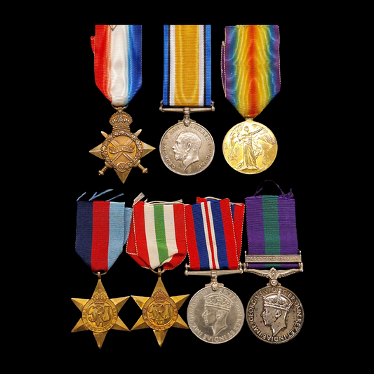 Royal Engineers Royal Signals Father & Son WW1 WW2 Medal Group Palestine Luton