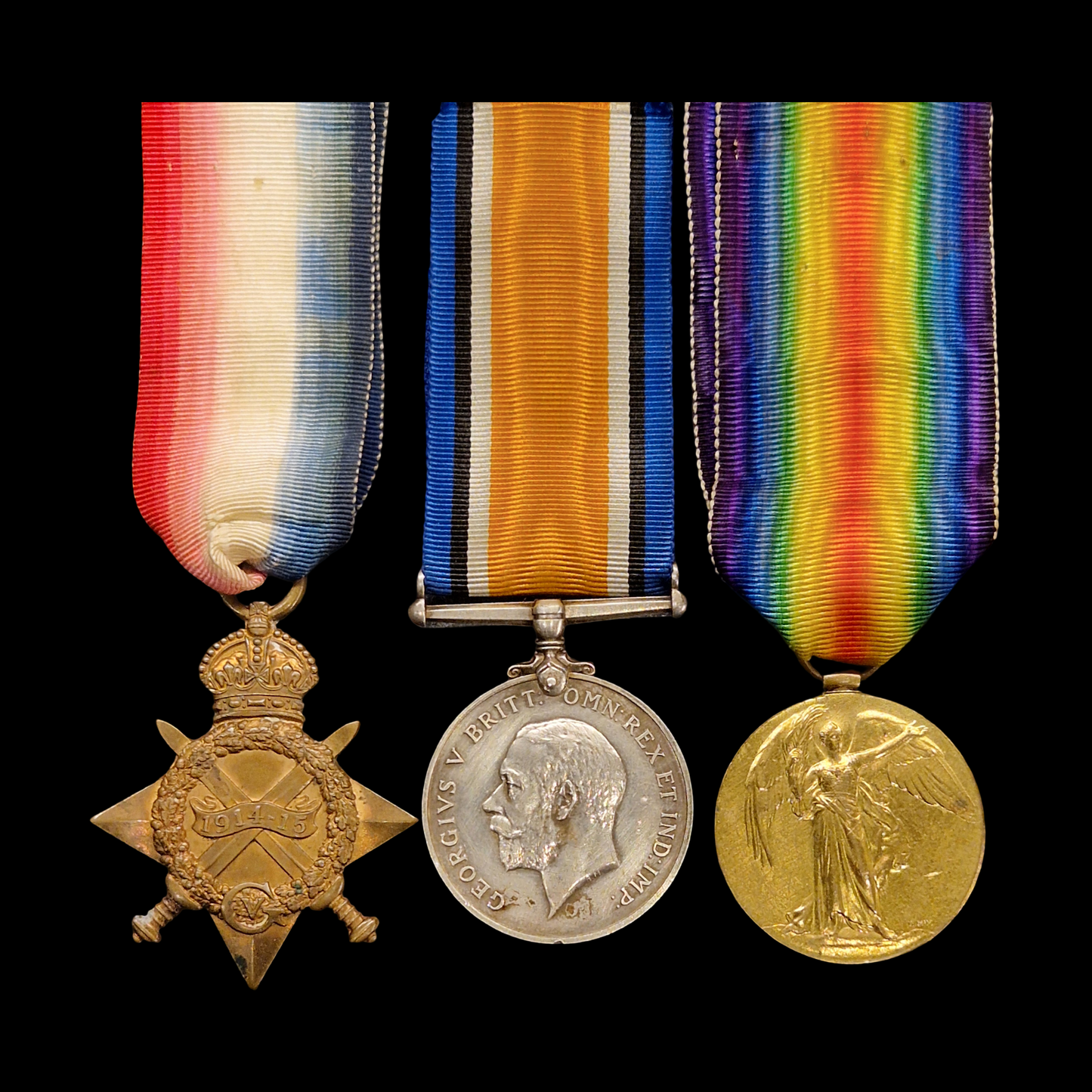 Bedfordshire Regiment KIA 1918 WW1 British Medal Trio Pte. Ellis from Hertfordshire