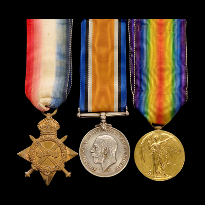 Bedfordshire Regiment KIA 1918 WW1 British Medal Trio Pte. Ellis from Hertfordshire