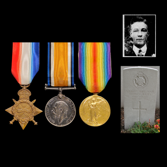 Rifle Brigade KIA 1916 WW1 British Medal Trio Bates from Horncastle Lincolnshire