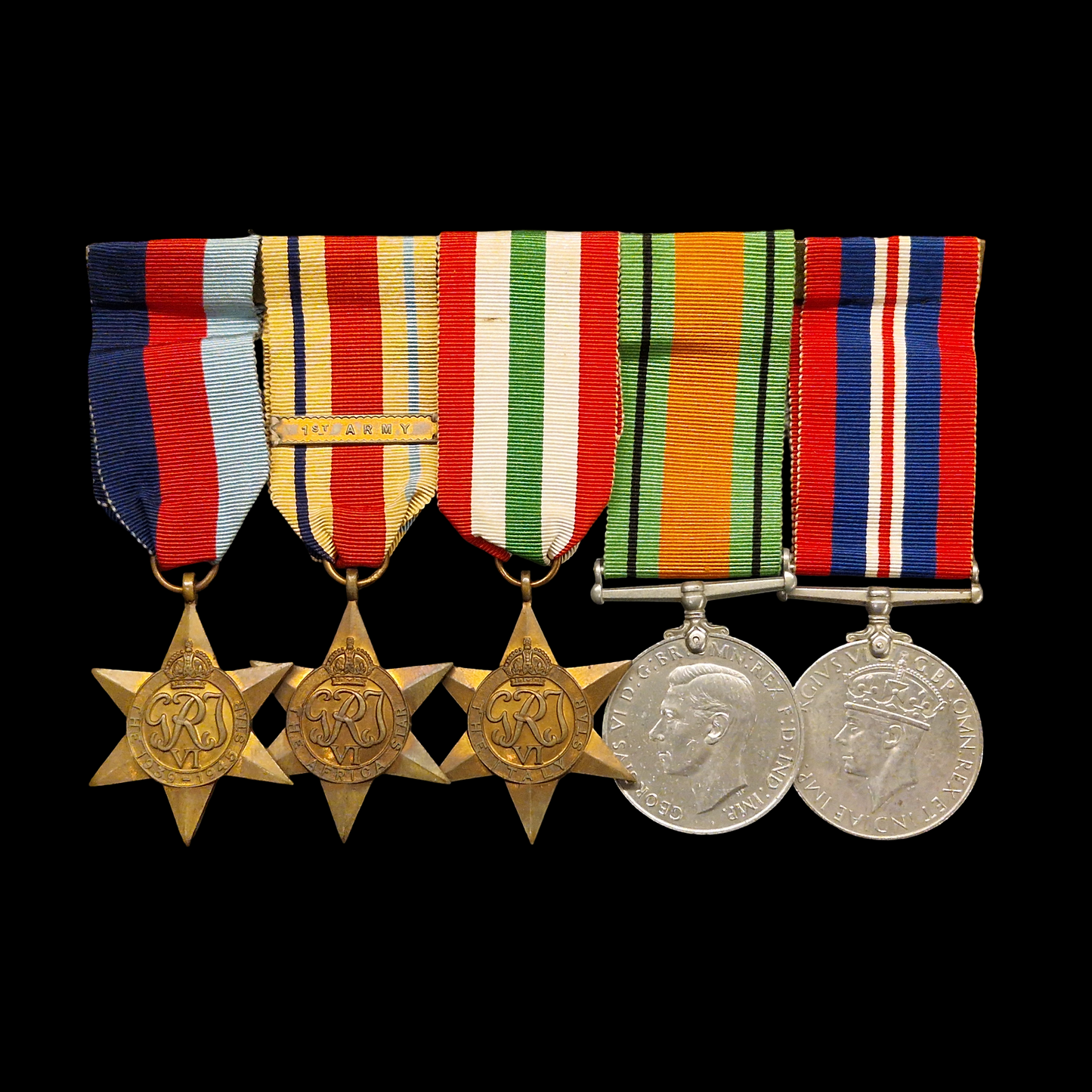 WW2 British Medal Group of Five – Mounted as Worn
