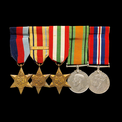 WW2 British Medal Group of Five – Mounted as Worn