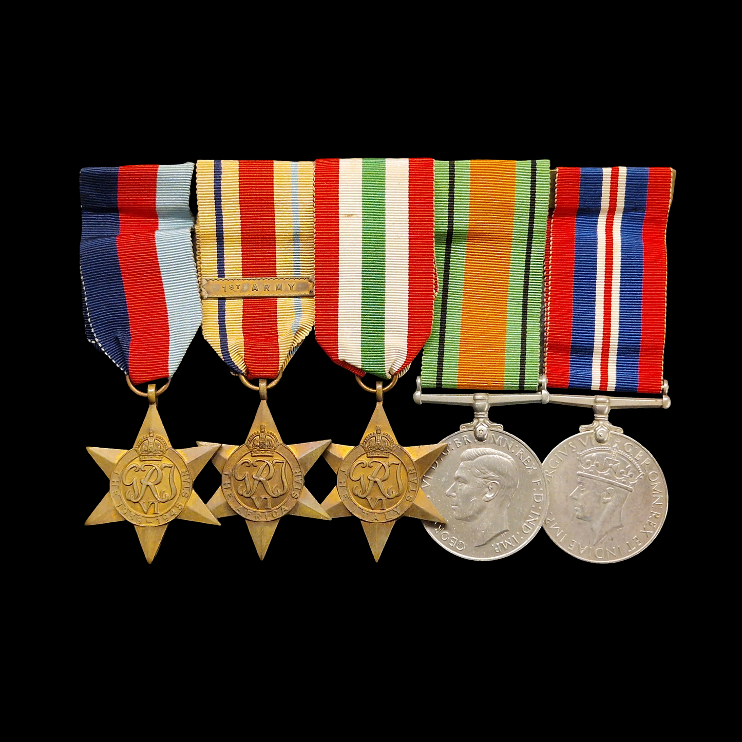 WW2 British Medal Group of Five – Mounted as Worn
