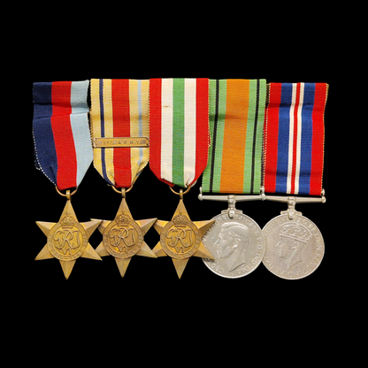 WW2 British Medal Group of Five – Mounted as Worn